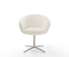 Dining Chair Vinka Bouclé White Star Base 360° Swivel Silver Pocket Springs