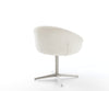 Dining Chair Vinka Bouclé White Star Base 360° Swivel Silver Pocket Springs