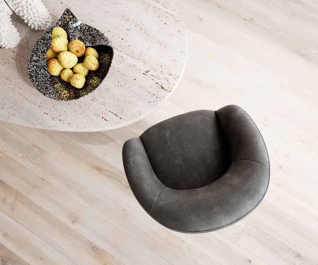 Dining Chair Vinka Microfiber Anthracite Vintage Cross Base 360° Swivel Black Pocket Springs