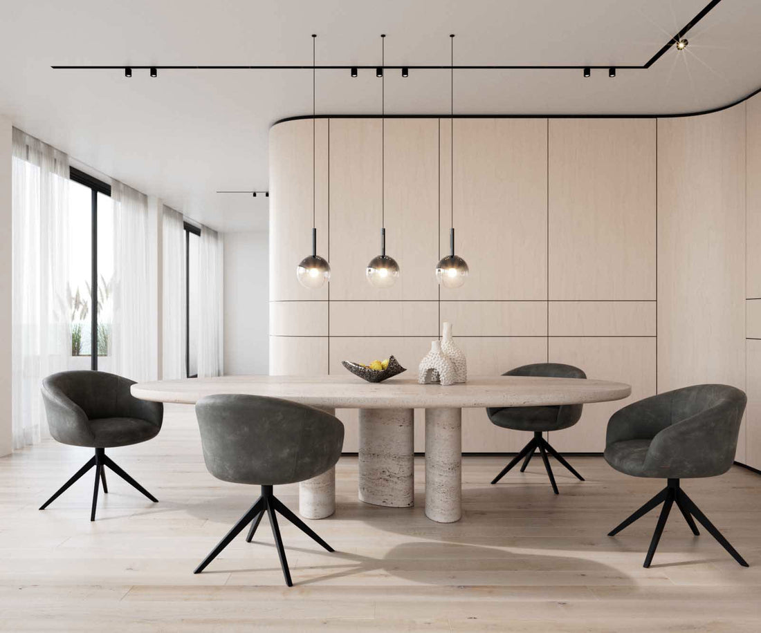 Dining Chair Vinka Microfiber Anthracite Vintage Cross Base 360° Swivel Black Pocket Springs