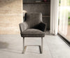 Dining Chair Heira Microfiber Anthracite Vintage Cantilever Flat Base Silver Pocket Springs
