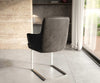 Dining Chair Heira Microfiber Anthracite Vintage Cantilever Flat Base Silver Pocket Springs