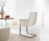 Dining Chair Heira Bouclé White Cantilever Flat Base Black Pocket Springs