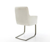 Dining Chair Heira Bouclé White Cantilever Flat Base Titanium Pocket Springs