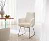 Dining Chair Heira Bouclé White Sled Base Black Pocket Springs