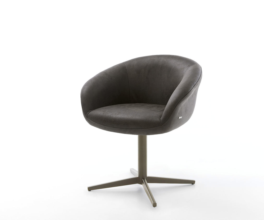 Dining Chair Vinka Microfiber Anthracite Vintage Star Base 360° Swivel Titanium Pocket Springs