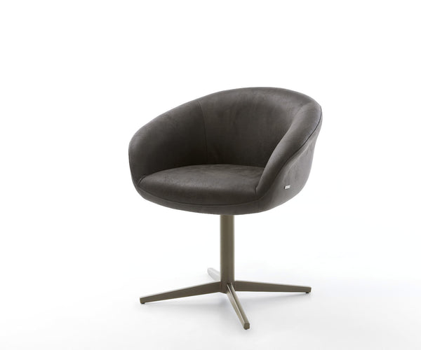 Dining Chair Vinka Microfiber Anthracite Vintage Star Base 360° Swivel Titanium Pocket Springs