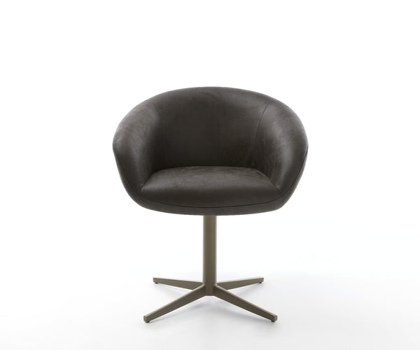 Dining Chair Vinka Microfiber Anthracite Vintage Star Base 360° Swivel Titanium Pocket Springs