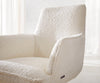 Dining Chair Heira Bouclé White Cantilever Flat Base Silver Pocket Springs