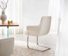 Dining Chair Heira Bouclé White Cantilever Flat Base Silver Pocket Springs