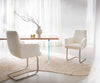 Dining Chair Heira Bouclé White Cantilever Flat Base Silver Pocket Springs