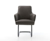 Dining Chair Heira Microfiber Anthracite Vintage Cantilever Round Base Black Pocket Springs