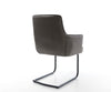 Dining Chair Heira Microfiber Anthracite Vintage Cantilever Round Base Black Pocket Springs