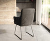 Dining Chair Heira Microfiber Anthracite Vintage Sled Base Black Pocket Springs