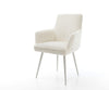 Dining Chair Heira Bouclé White 4 Legs Base Silver Pocket Springs