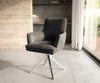 Dining Chair Heira Microfiber Anthracite Vintage Cross Base 360° Swivel Silver Pocket Springs