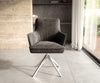 Dining Chair Heira Microfiber Anthracite Vintage Cross Base 360° Swivel Silver Pocket Springs