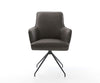 Dining Chair Heira Microfiber Anthracite Vintage Cross Conical Base Black 180° Swivel Pocket Springs