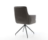 Dining Chair Heira Microfiber Anthracite Vintage Cross Conical Base Black 180° Swivel Pocket Springs