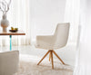 Dining Chair Heira Bouclé White Cross Angular Base Wooden 180° Swivel Pocket Springs