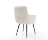 Dining Chair Heira Bouclé White 4 Legs Base Black Pocket Springs