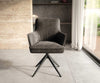 Dining Chair Heira Microfiber Anthracite Vintage Cross Base 360° Swivel Black Pocket Springs