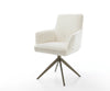 Dining Chair Heira Bouclé White Cross Base 360° Swivel Titanium Pocket Springs