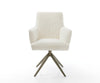 Dining Chair Heira Bouclé White Cross Base 360° Swivel Titanium Pocket Springs