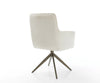 Dining Chair Heira Bouclé White Cross Base 360° Swivel Titanium Pocket Springs