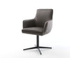 Dining Chair Heira Microfiber Anthracite Vintage Star Base 360° Swivel Black Pocket Springs