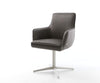 Dining Chair Heira Microfiber Anthracite Vintage Star Base 360° Swivel Silver Pocket Springs
