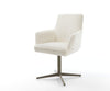 Dining Chair Heira Bouclé White Star Base 360° Swivel Titanium Pocket Springs
