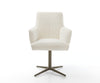 Dining Chair Heira Bouclé White Star Base 360° Swivel Titanium Pocket Springs