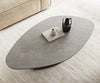Coffee Table Vibana 140x80cm Ceramic Aspetto Concrete Metal Frame Titanium