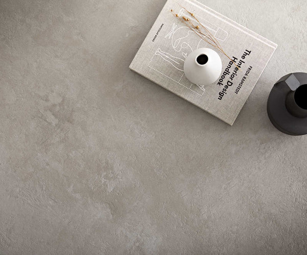 Coffee Table Vibana 140x80cm Ceramic Aspetto Concrete Metal Frame Titanium