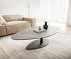 Coffee Table Vibana 140x80cm Ceramic Aspetto Concrete Metal Frame Titanium