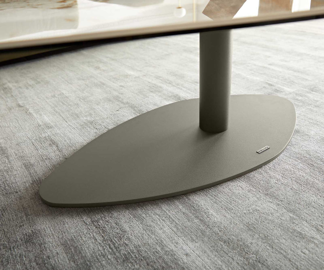 Coffee Table Vibana 140x80cm Ceramic Minas Melange Beige Metal Frame Titanium