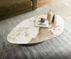Coffee Table Vibana 140x80cm Ceramic Minas Melange Beige Metal Frame Titanium