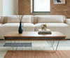 Coffee Table Stonegrace 117x60cm Acacia Natural Metal Feet Silver Natural Slate