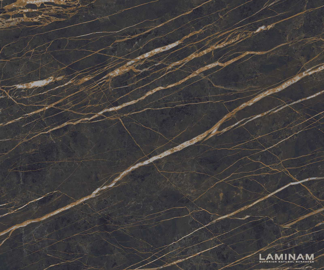 Dining Table Aurora 200cm Ceramic Noir Desir Brown Slanted Frame Black