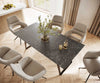 Dining Table Aurora 200cm Ceramic Nero Greco Anthracite Slanted Frame Black