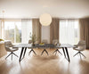 Dining Table Aurora 300cm Ceramic Nero Greco Anthracite Slanted Frame Black