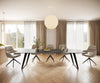 Dining Table Aurora Ceramic Brown Slanted Frame Black 200-300cm