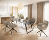 Dining Table Aurora Ceramic Brown Slanted Frame Black 200-300cm