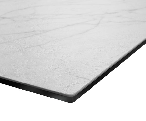 Dining Table Aurora 200cm Ceramic White Slanted Frame Steel