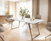 Dining Table Aurora 200cm Ceramic White Slanted Frame Steel
