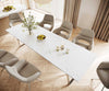 Dining Table Aurora 300cm Ceramic Statuarietto White Slanted Frame Steel