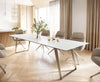 Dining Table Aurora Ceramic White Slanted Frame Steel 200-300cm