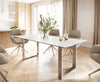 Dining Table Aurora Ceramic White Square Frame Slim Steel 200-300cm