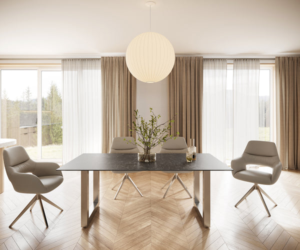 Dining Table Aurora Ceramic Anthracite Square Frame Steel 200-300cm